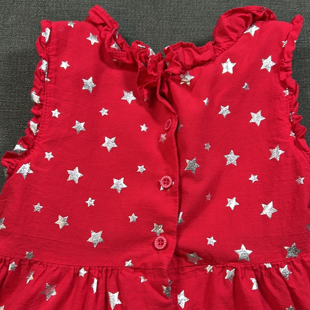 Cynthia Rowley Girls Size 4T Red Dress with Silver Stars - Picture 4 of 6